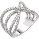 Shop 14 Karat White Gold 0.90 Carat Diamond Criss-Cross Ring