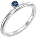 Buy 14 Karat White Gold Blue Sapphire Stackable Ring
