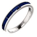 Genuine 14 Karat White Gold Genuine Chatham Blue Sapphire Ring
