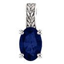 Genuine Sapphire Pendant in 14 Karat White Gold Chatham Created Created Sapphire Pendant