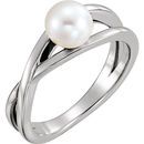 Cultured Freshwater Pearl Ring in 14 Karat  Gold Freshwater Cultured Pearl Solitaire Ring