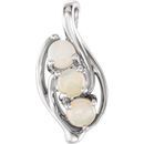 14 Karat White Gold Opal Three-Stone Pendant