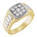 Beautiful 14 Karat Yellow Gold & White 0.40 Carat Diamond Men's Ring