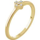 Eye Catchy 14 Karat Yellow Gold .04 Carat Total Weight Diamond Stackable Flower Ring