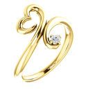 Nice 14 Karat Yellow Gold .06 Carat Round Genuine Diamond Heart Ring