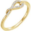 14 Karat Yellow Gold 0.10 Carat Diamond Knot Ring