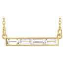 White Diamond Necklace in 14 Karat Yellow Gold 0.50 Carat Diamond Bar Necklace