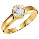 Diamond Ring in 14 Karat Yellow Gold 0.50 Carat Diamond Round Solitaire Engagement Ring