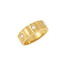 Diamond Ring in 14 Karat Yellow Gold 0.25 Carat Diamond Men's Three-Stone Ring