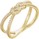 14 Karat Yellow Gold 0.20 Carat Diamond Knot Ring