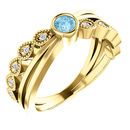 Shop 14 Karat Yellow Gold Aquamarine & .05 Carat Diamond Ring