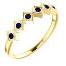Genuine 14 Karat Yellow Gold Blue Sapphire Stackable Ring
