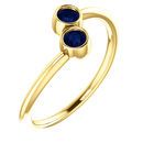 14 Karat Yellow Gold Blue Sapphire Two-Stone Ring