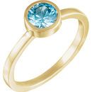 14 Karat Yellow Gold Blue Zircon Ring