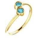 Buy 14 Karat Yellow Gold Blue Zircon Two-Stone Ring