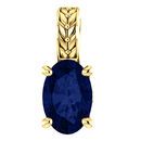 Genuine Sapphire Pendant in 14 Karat Yellow Gold Chatham Created Created Genuine Sapphire Pendant