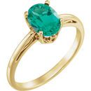 Shop 14 Karat Yellow Gold Genuine Chatham Emerald Ring
