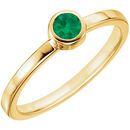 Genuine Emerald Ring in 14 Karat Yellow Gold Emerald Ring