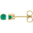 Shop 14 Karat Yellow Gold Genuine Emerald Earrings