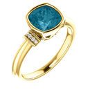 14 Karat Yellow Gold London Blue Topaz & .04 Carat Diamond Ring