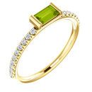Buy 14 Karat Yellow Gold Peridot & 0.17 Carat Diamond Stackable Ring