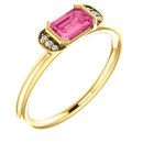 Shop 14 Karat Yellow Gold  Pink Tourmaline & .02 Carat Diamond Stackable Ring