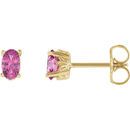 Pink Tourmaline Earrings in 14 Karat Yellow Gold Pink Tourmaline Earrings