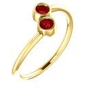 Genuine  14 Karat Yellow Gold Ruby Two-Stone Ring
