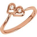 Shop 14 Karat Rose Gold .02 Carat Diamond Double Heart Ring