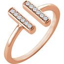 Buy 14 Karat Rose Gold 0.10 Carat Diamond Vertical Bar Ring
