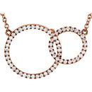 White Diamond Necklace in 14 Karat Rose Gold 1/3 Carat Diamond Circle 18