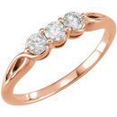 Shop 14 Karat Rose Gold 0.33 Carat Diamond Three-Stone Ring