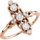 Buy 14 Karat Rose Gold 0.20 Carat Three-Stone Diamond Ring
