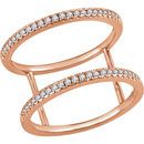 Genuine  14 Karat Rose Gold 0.20 Carat Diamond Freeform Ring