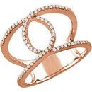 Buy 14 Karat Rose Gold 0.20 Carat Diamondterlocking Loop Ring