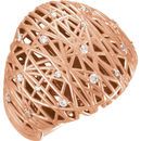 14 Karat Rose Gold 0.20 Carat Diamond Nest Design Ring