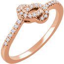 14 Karat Rose Gold 0.17 Carat Diamond Knot Ring