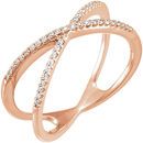 Buy 14 Karat Rose Gold 0.17 Carat Diamond Criss-Cross Ring