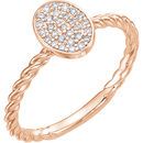 14 Karat Rose Gold 0.17 Carat Diamond Rope Cluster Ring