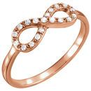 Genuine 14 Karat Rose Gold 0.10 Carat Diamondfinity-Inspired Ring