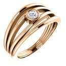 14 Karat Rose Gold 0.12 Carat Diamond Ring