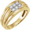 14 Karat Yellow Gold & White 0.50 Carat Diamond Men's Ring
