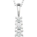 Genuine Diamond Necklace in 14 Karat Genuine Gold 0.33 Carat Diamond 3-Stone 18