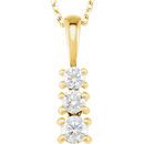 Diamond Necklace in 14 Karat  Gold 0.33 Carat Diamond 3-Stone 18