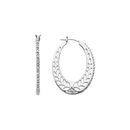 White Diamond Earrings in 14 Karat White Gold 1/3 Carat Diamond Hoop Earrings