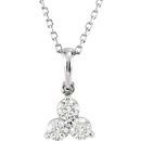 Genuine Diamond Necklace in 14 Karat Genuine Gold 0.33 Carat Diamond Three-Stone 18