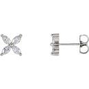 Diamond Earrings in 14 Karat White Gold 5/8 Carat Marquise Diamond Cluster Earrings