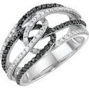 Diamond Ring in 14 Karat White Gold Black Rhodium Plated.75 Carat Black & Diamond Ring Size 11.5