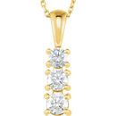 Diamond Necklace in 14 Karat Yellow Gold 0.50 Carat Diamond 3-Stone 18