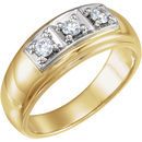 White Diamond Ring in Pleasing 14 Karat Yellow & White Gold 0.33 Carat Round Diamond Ring